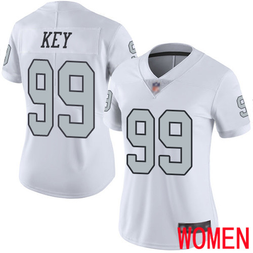 Oakland Raiders Limited White Women Arden Key Jersey NFL Football #99 Rush Vapor Untouchable Jersey->women nfl jersey->Women Jersey